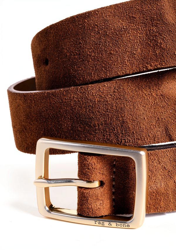 Brown Wood Suede Golf Belts by rag & bone-3