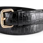 Women's Alligator Embossed Leather Belt by [Brand Name] --0