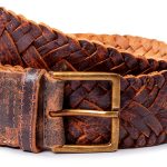 Women's Distressed Leather Belt by Brand Name-0