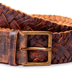 Women's Distressed Leather Belt by Brand Name-0
