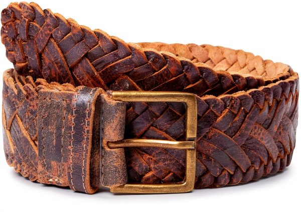 Women's Distressed Leather Belt by Brand Name-0