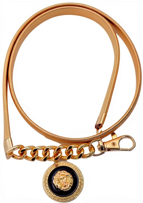 Gold Lion Medallion Coin Belt for Women Fashion-3