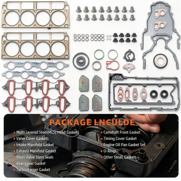 Armker 5.3L Chevy GMC Gasket Set Multi‑Layer Steel MLS Head Gasket Kit-5
