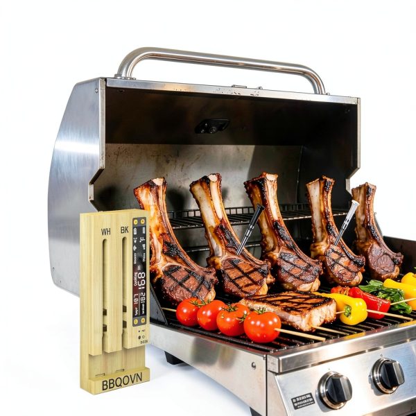 WiFi Sub-1G Wireless Meat Thermometer BBQOVN BBQ8 Black Small 7-2