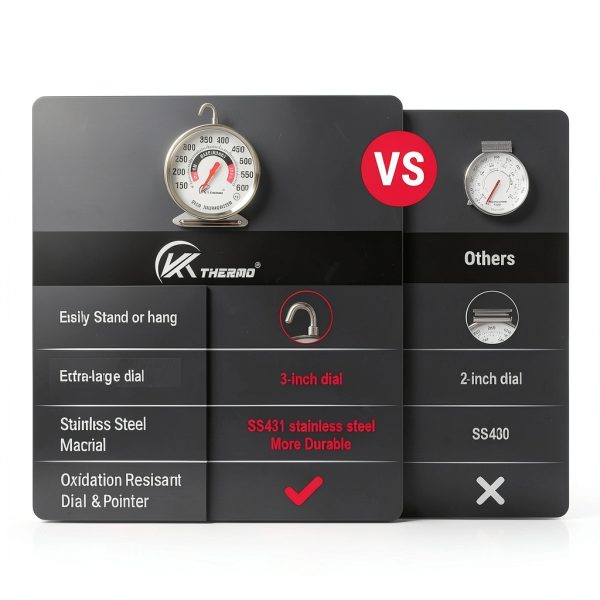 Oven Thermometer CloudHand 3‑inch Dial, Heat‑Resistant Steel 150‑600°F-2