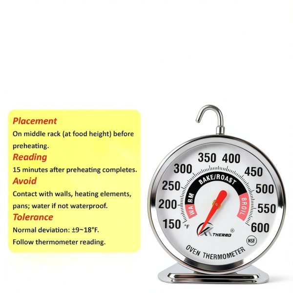 Oven Thermometer CloudHand 3‑inch Dial, Heat‑Resistant Steel 150‑600°F-7
