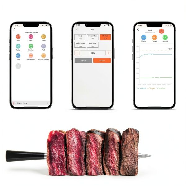 Smart Wireless Meat Thermometer LPSUK 2-Probe Digital Bluetooth IP67-5