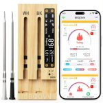 WiFi Sub-1G Wireless Meat Thermometer BBQOVN BBQ8 Black Small 7-0