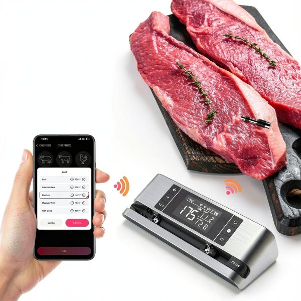 Wireless Smart Meat Thermometer HongKang Tech Dual-Probe 500FT Remote-1