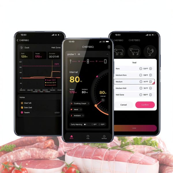 Wireless Smart Meat Thermometer HongKang Tech Dual-Probe 500FT Remote-5