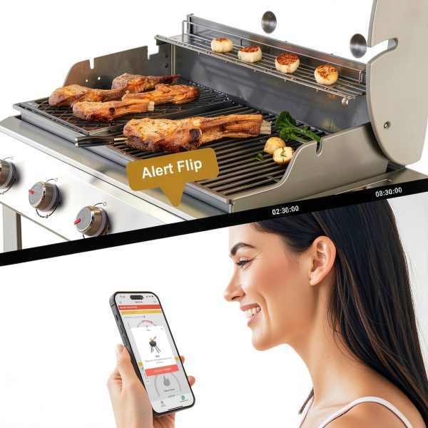 WiFi Bluetooth Meat Thermometer BBQOVN 7 Sensor Unlimited Range Black-3
