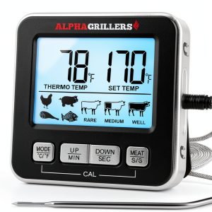 Meat Thermometer Alpha Grillers UM3058 Digital Probe - 7 USDA Temps-0