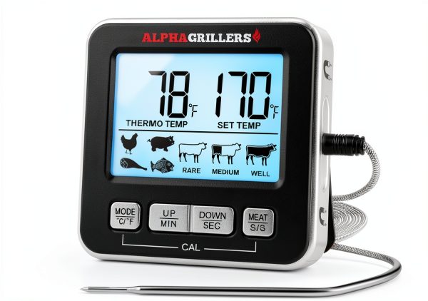 Meat Thermometer Alpha Grillers UM3058 Digital Probe - 7 USDA Temps-0