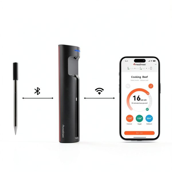 Pro WiFi Wireless Meat Thermometer Meatmeet Bluetooth Probe Waterproof-2