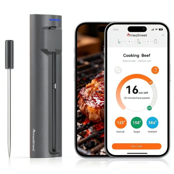 Pro WiFi Wireless Meat Thermometer Meatmeet Bluetooth Probe Waterproof-0