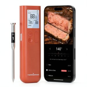 ThermoMaven Smart Bluetooth Wireless Meat Thermometer, 10X Enhanced Sub-1G Signal and Stability, Standalone Display Base, Certified Accuracy ±0.5°F, WiFi Unlimited Range for BBQ, Oven, Smoker, Grill-0