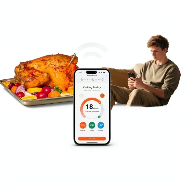 Wireless Meat Thermometer Meatmeet IP69 Waterproof 400ft Bluetooth-2