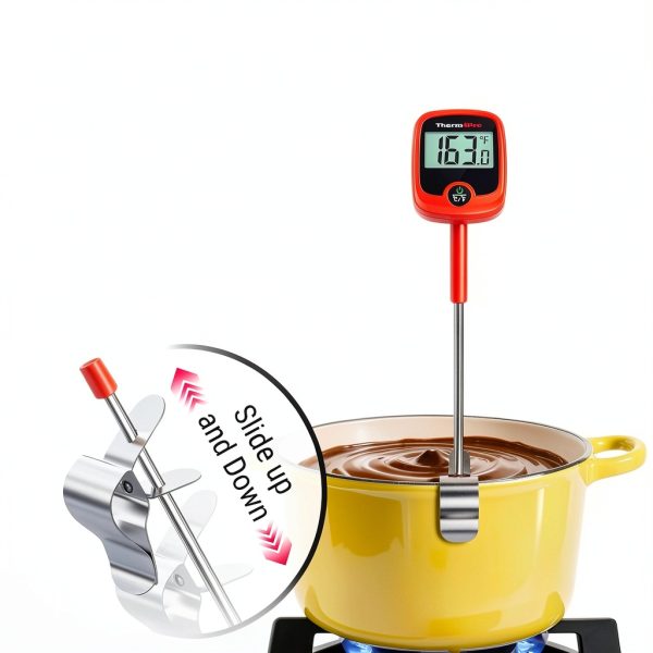 ThermoPro TP509 Candy Thermometer with Pot Clip, 10" Long Probe Instant Read Meat Food Thermometer with LCD, Cooking Oil Thermometer Deep Frying Thermometer for Candy Maple Syrup Sugar Brewing Making-4