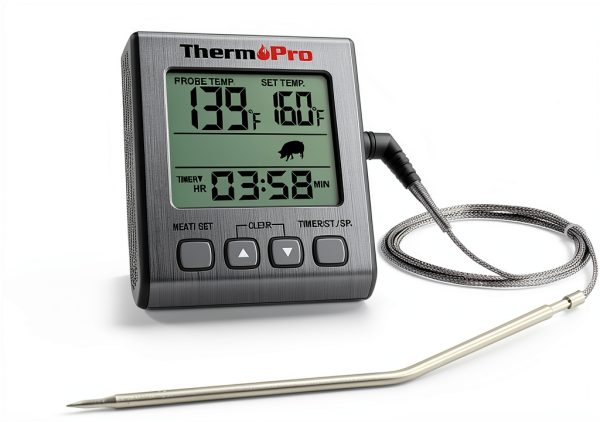 ThermoPro TP16S Digital Meat Thermometer for Cooking and Grilling, BBQ Food Thermometer with Backlight and Kitchen Timer, Grill Temperature Probe Thermometer for Smoker, Barbecue, Oven, Baking,Oil-7